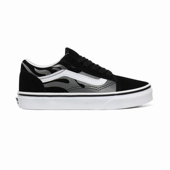 Vans Suede Flame Old Skool - Lasten Tennarit - Mustat/Valkoinen